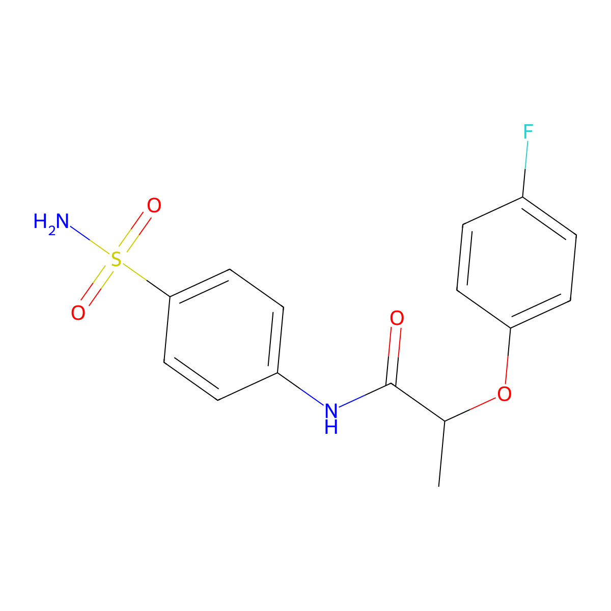 2-(4-fluorophenoxy)-N-(4-sulfamoylphenyl)propanamide molecular structure, CAS 617696-78-3