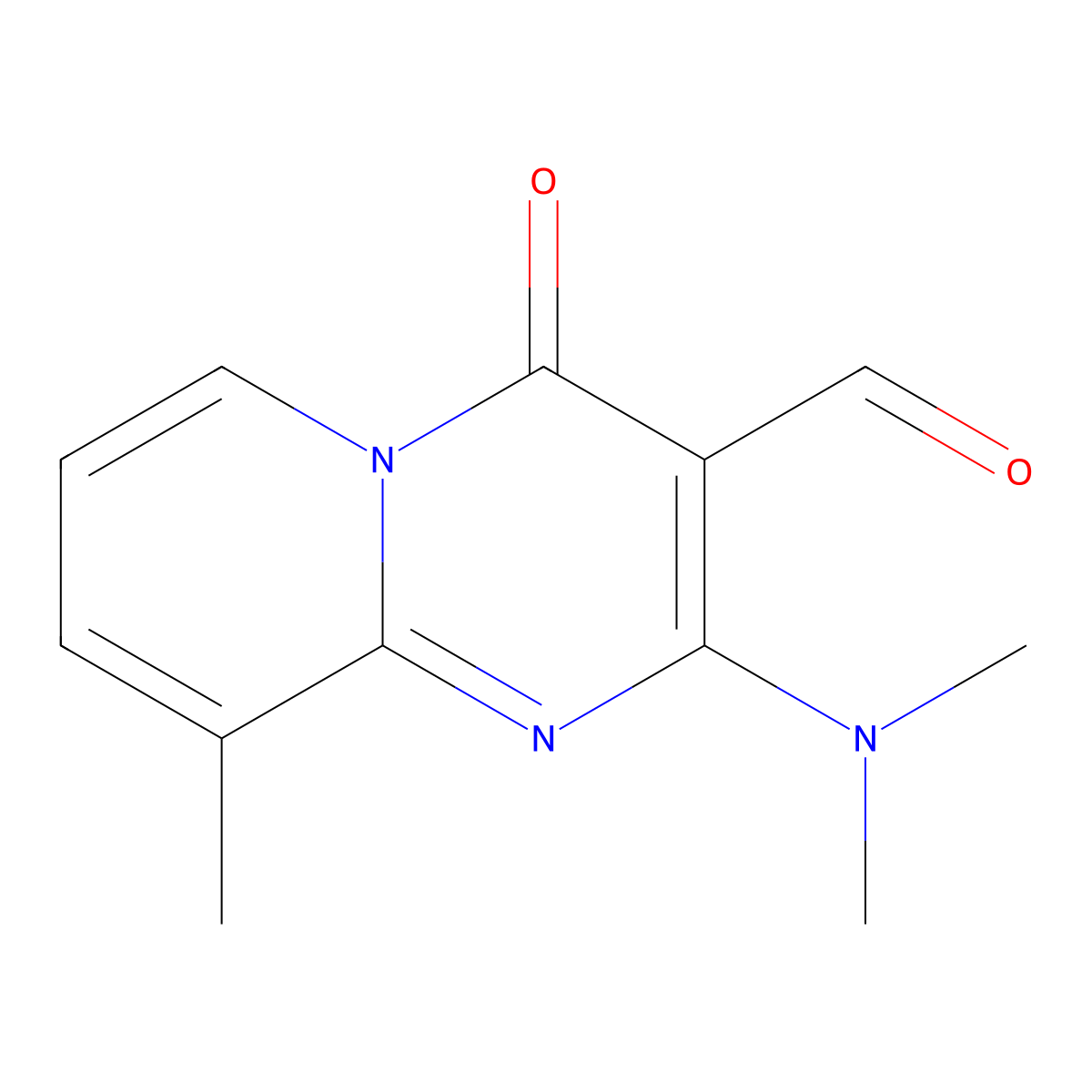 2-(dimethylamino)-9-methyl-4-oxo-4H-pyrido[1,2-a]pyrimidine-3-carbaldehyde molecular structure, CAS 617697-69-5
