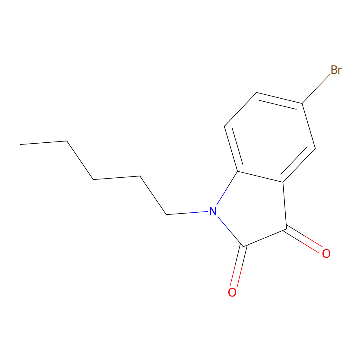 5-Bromo-1-pentylindole-2,3-dione molecular structure, CAS 617697-70-8