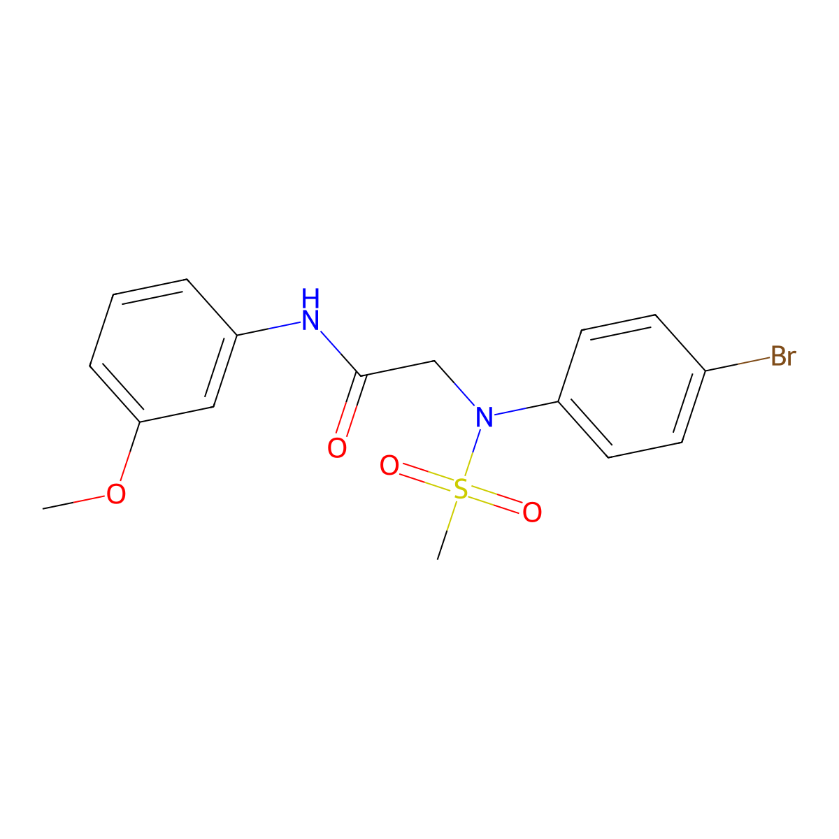 2-(4-bromo-N-methylsulfonylanilino)-N-(3-methoxyphenyl)acetamide molecular structure, CAS 6177-29-3
