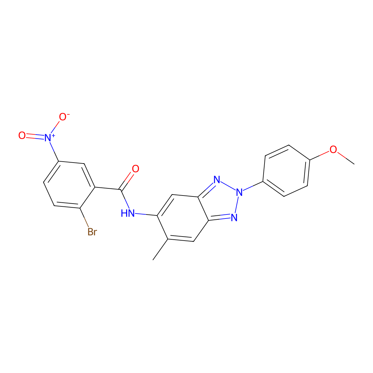 2-bromo-N-[2-(4-methoxyphenyl)-6-methylbenzotriazol-5-yl]-5-nitrobenzamide molecular structure, CAS 6177-55-5