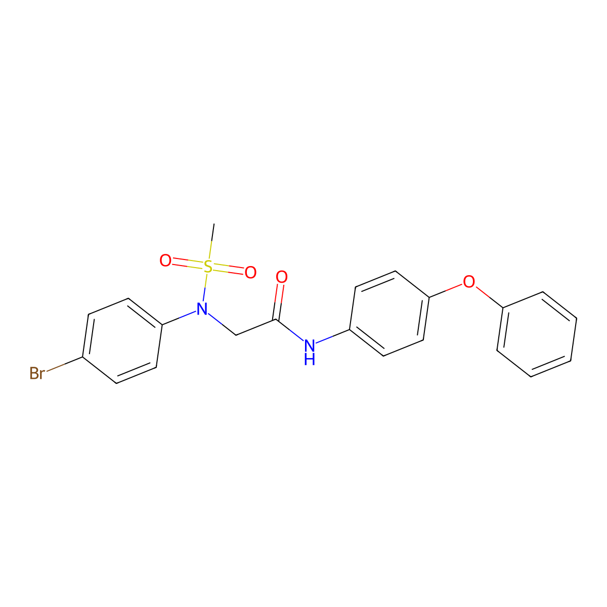 2-(4-bromo-N-methylsulfonylanilino)-N-(4-phenoxyphenyl)acetamide molecular structure, CAS 6177-61-3