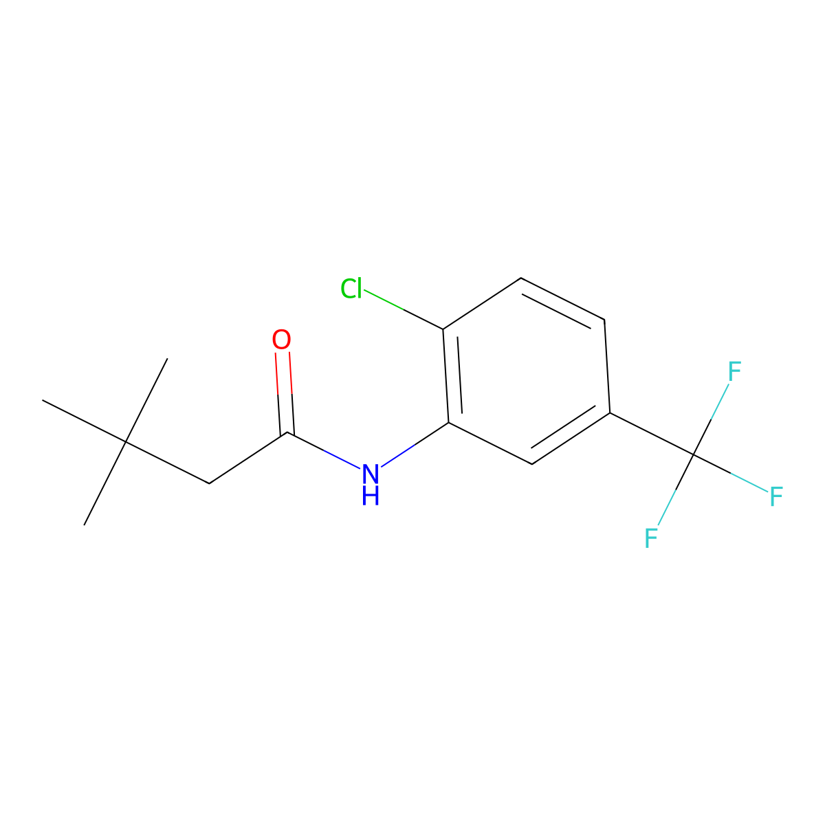 N-[2-chloro-5-(trifluoromethyl)phenyl]-3,3-dimethylbutanamide molecular structure, CAS 6177-70-4