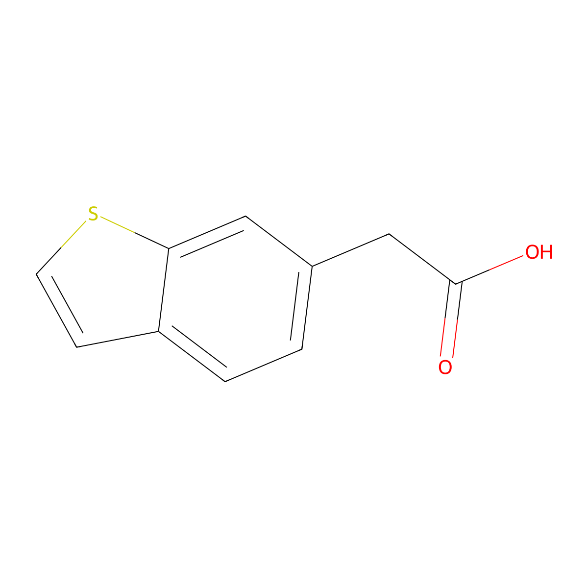2-(1-Benzothiophen-6-yl)acetic acid molecular structure, CAS 6177-87-3