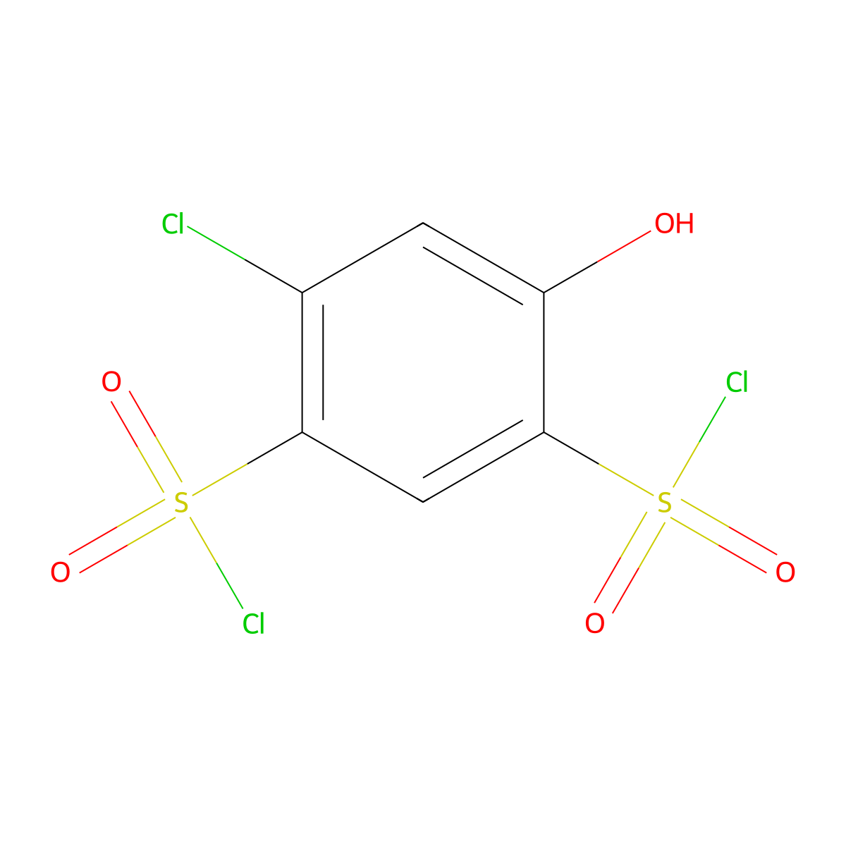 4-Chloro-6-hydroxybenzene-1,3-disulfonyl dichloride molecular structure, CAS 617701-22-1