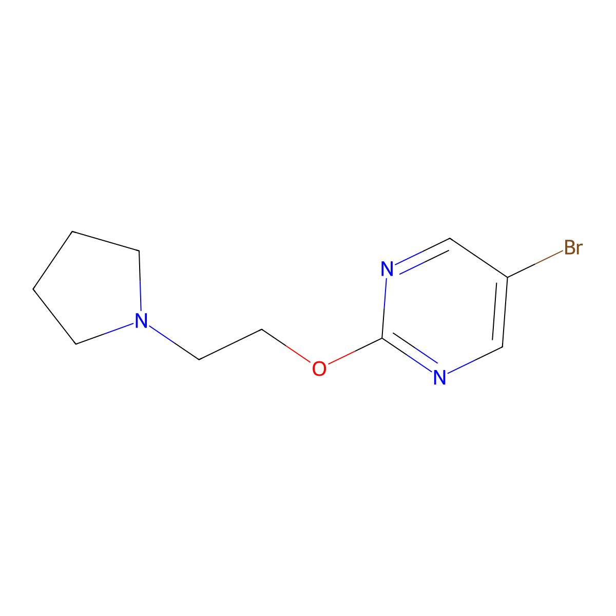 5-Bromo-2-(2-pyrrolidin-1-yl-ethoxy)-pyrimidine molecular structure, CAS 617703-45-4