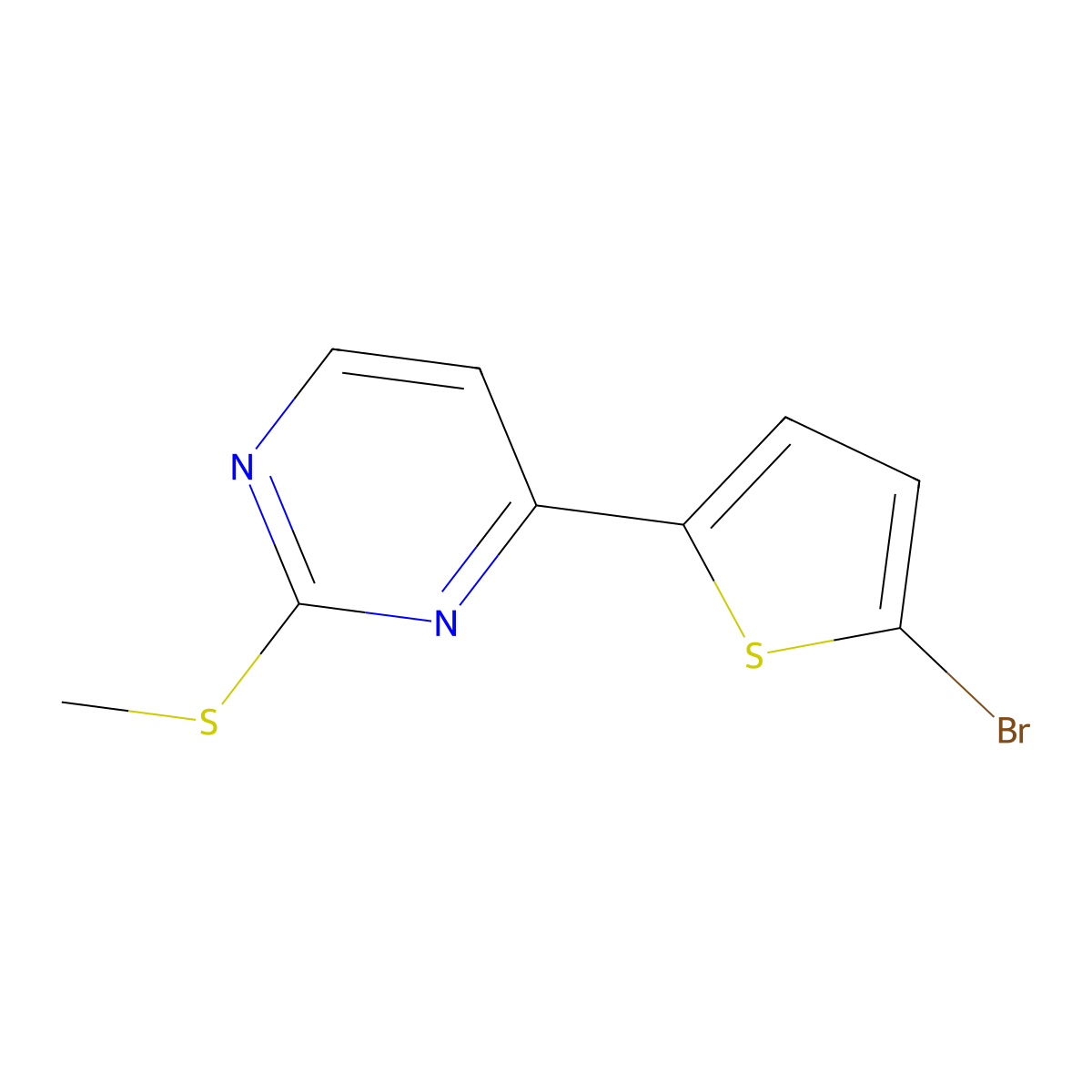 4-(5-Bromothiophen-2-yl)-2-methylsulfanylpyrimidine molecular structure, CAS 617703-55-6