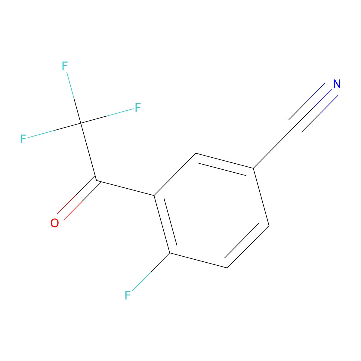 4-Fluoro-3-(trifluoroacetyl)benzonitrile molecular structure, CAS 617706-17-9