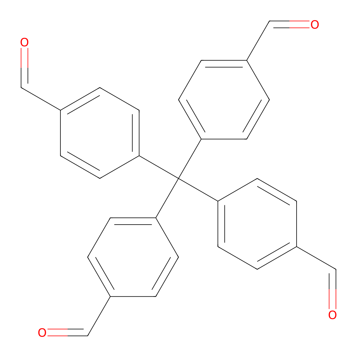 4,4',4'',4'''-Methanetetrayltetrabenzaldehyde molecular structure, CAS 617706-61-3
