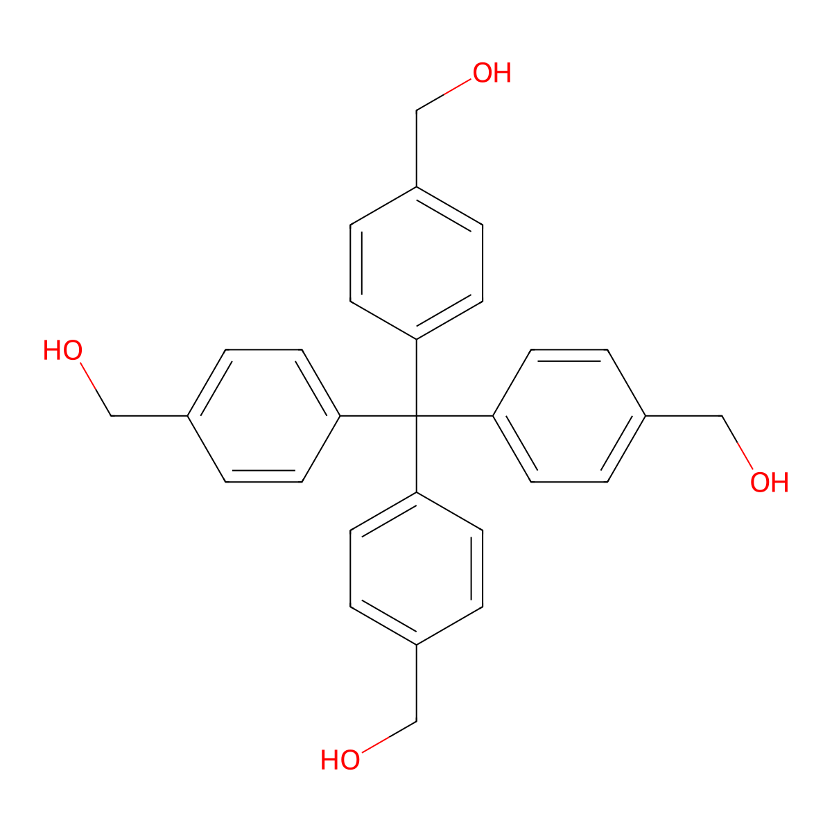(Methanetetrayltetrakis(benzene-4,1-diyl))tetramethanol molecular structure, CAS 617706-62-4