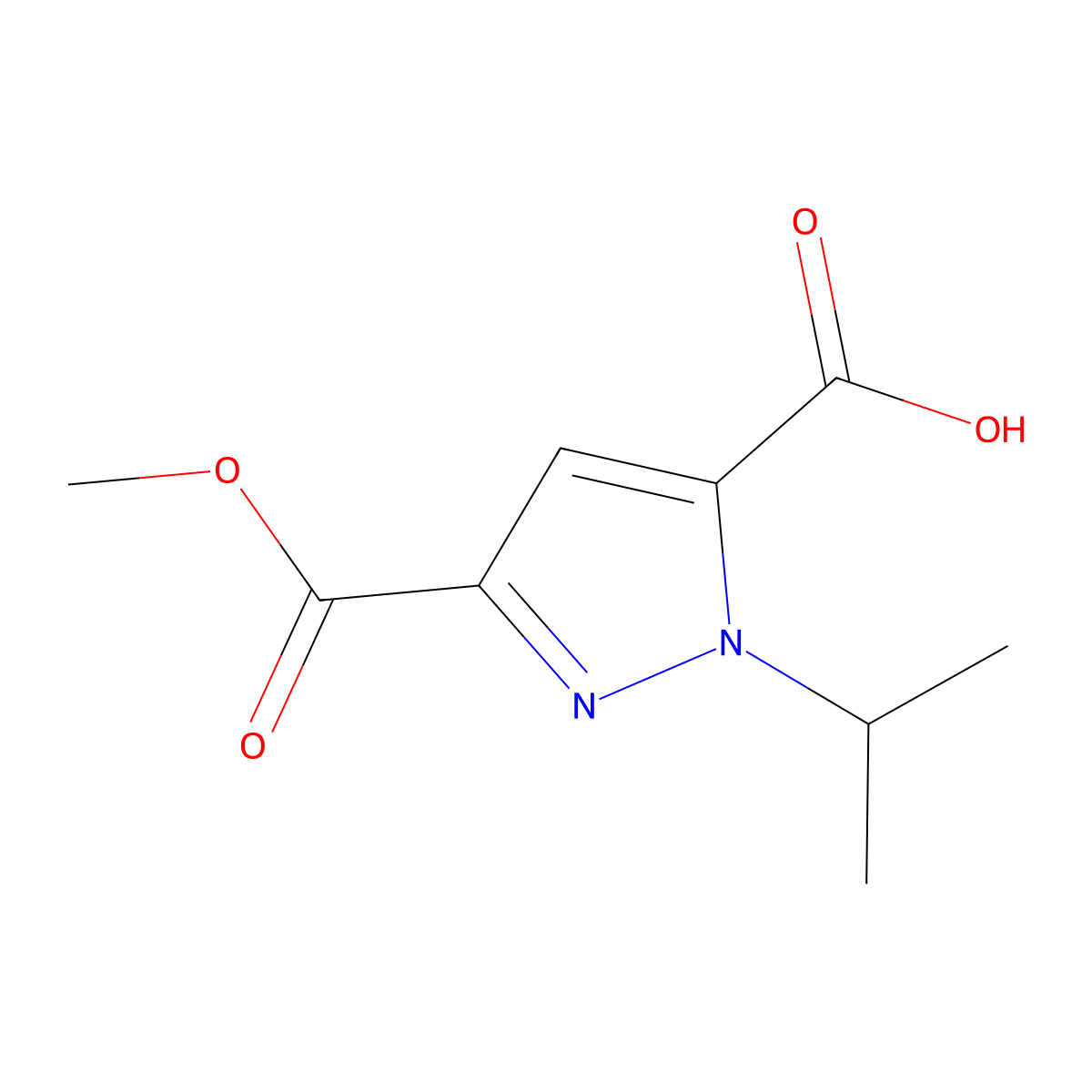 3-(Methoxycarbonyl)-1-(propan-2-YL)-1H-pyrazole-5-carboxylic acid molecular structure, CAS 617709-78-1