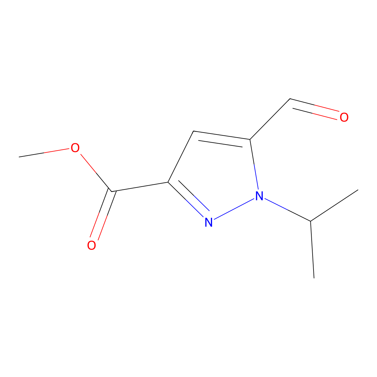 methyl 5-formyl-1-isopropyl-1H-pyrazole-3-carboxylate molecular structure, CAS 617709-79-2