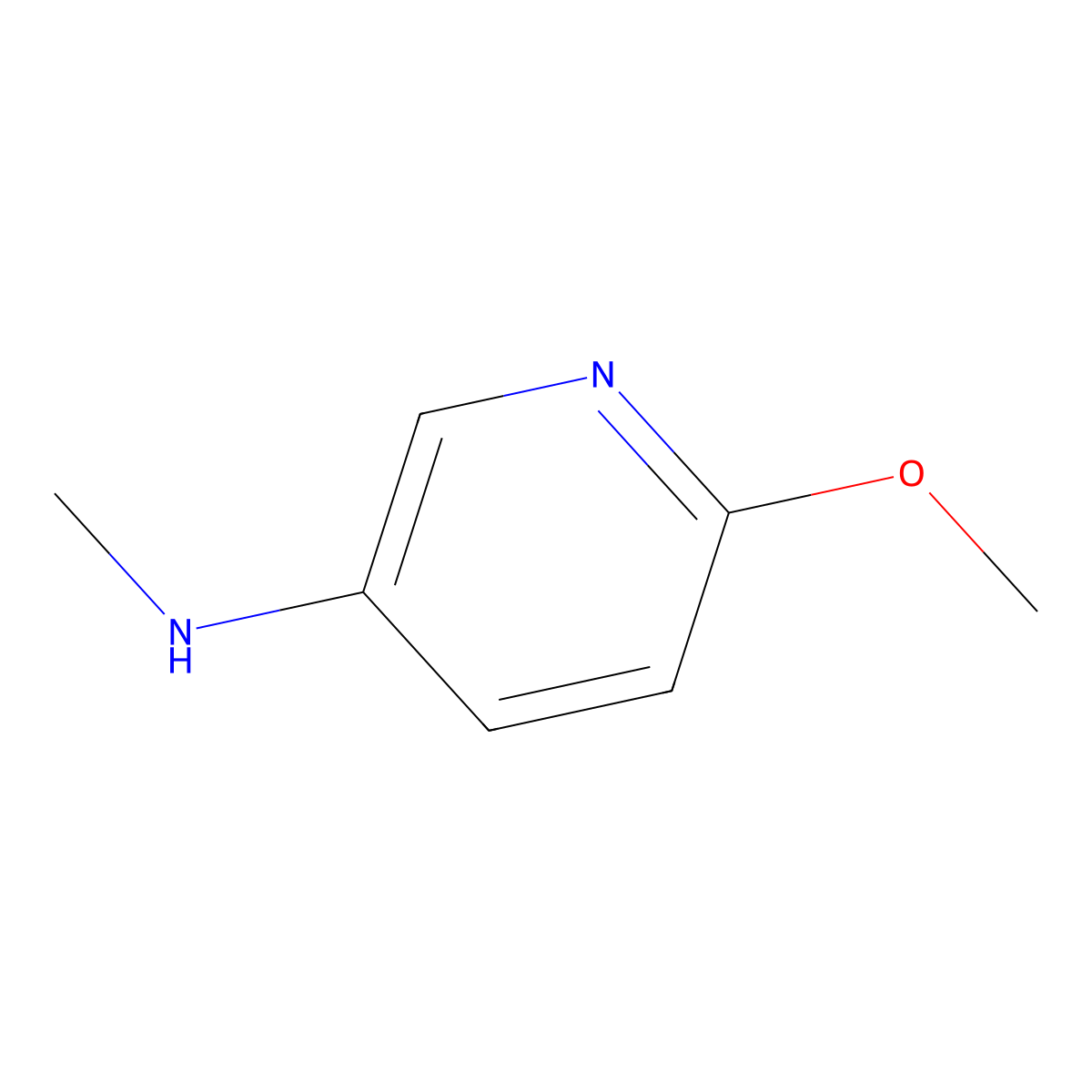 6-methoxy-N-methylpyridin-3-amine molecular structure, CAS 61771-67-3