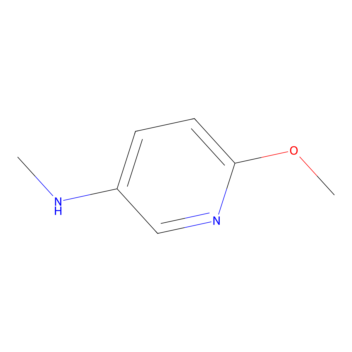6-methoxy-N-methylpyridin-3-amine molecular structure, CAS 61771-67-3