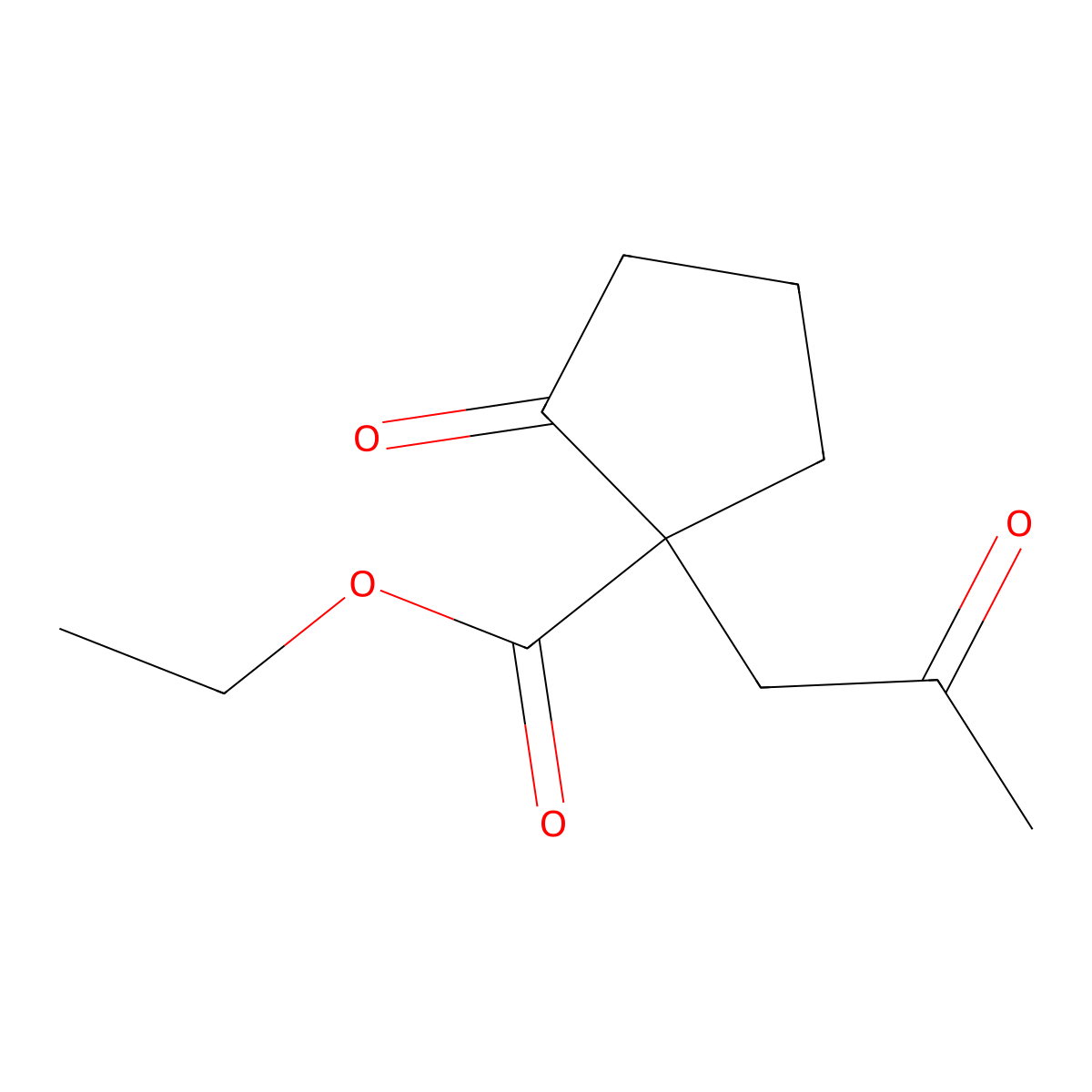 2-Oxo-1-(2-oxo-propyl)-cyclopentanecarboxylic acid ethyl ester molecular structure, CAS 61771-77-5