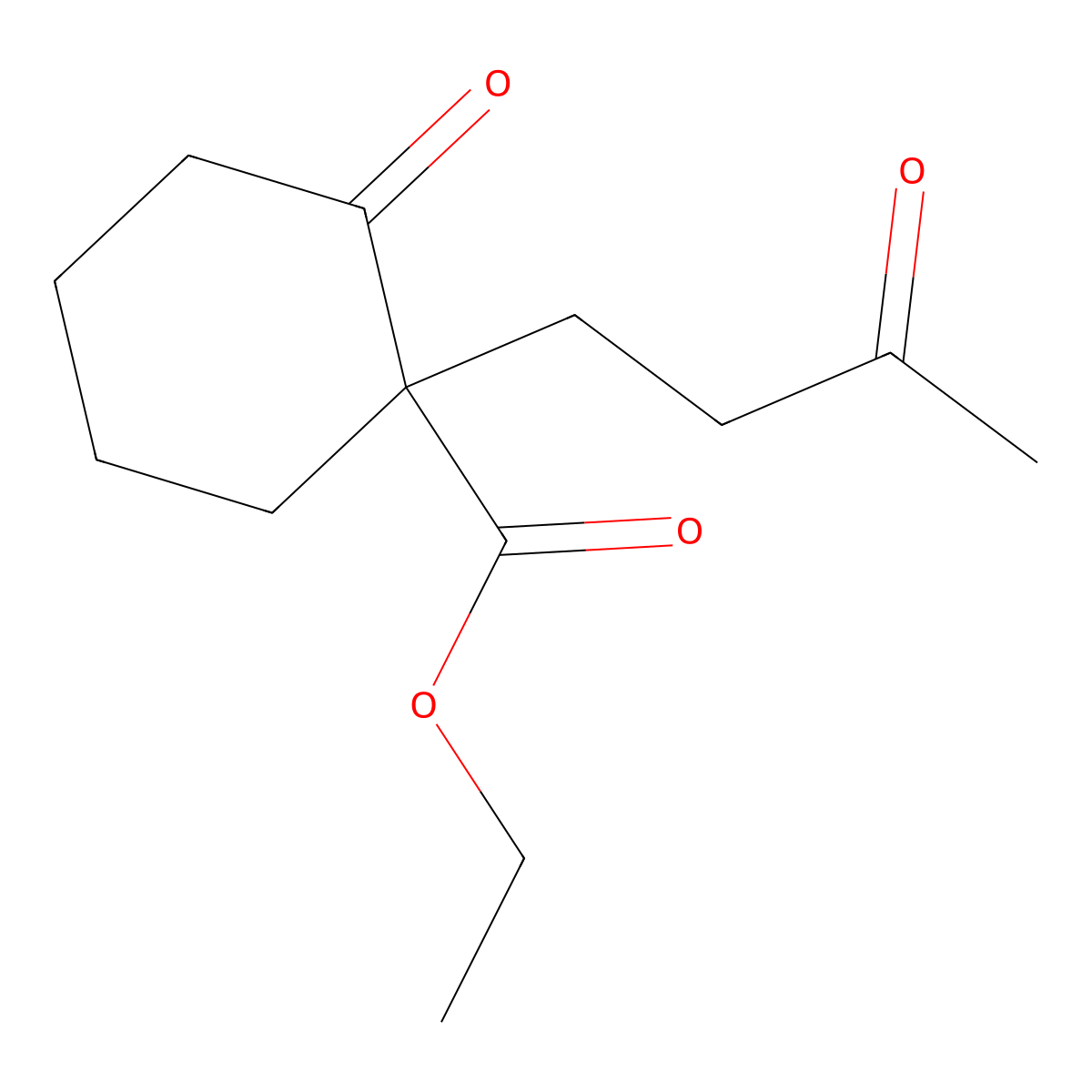 Ethyl 2-oxo-1-(3-oxobutyl)cyclohexane-1-carboxylate molecular structure, CAS 61771-80-0