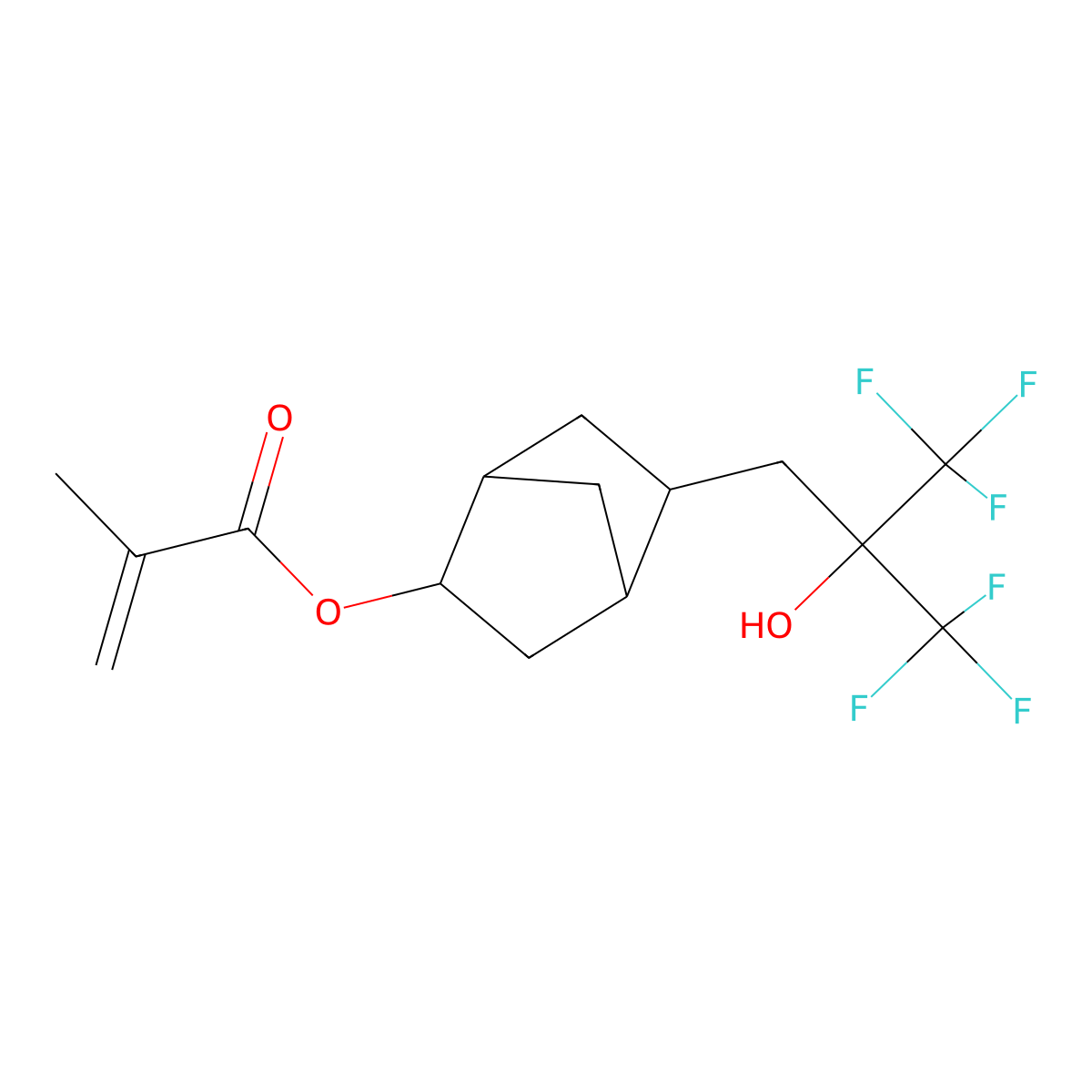 [5-[3,3,3-Trifluoro-2-hydroxy-2-(trifluoromethyl)propyl]norbornan-2-YL] 2-methylprop-2-enoate molecular structure, CAS 617711-94-1