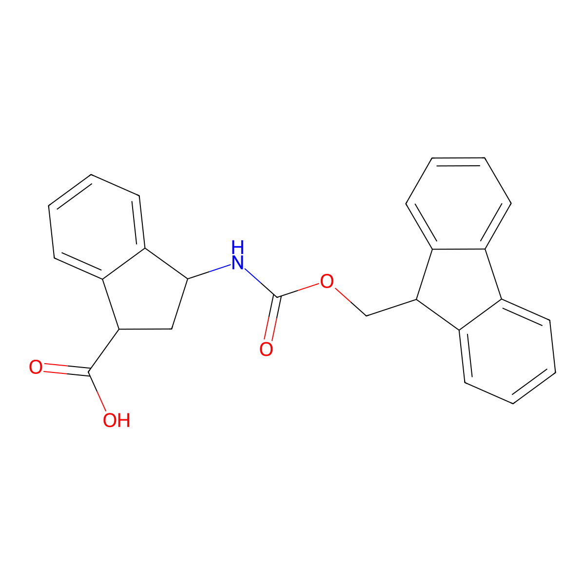 3-({[(9H-fluoren-9-yl)methoxy]carbonyl}amino)-2,3-dihydro-1H-indene-1-carboxylic acid molecular structure, CAS 617713-11-8
