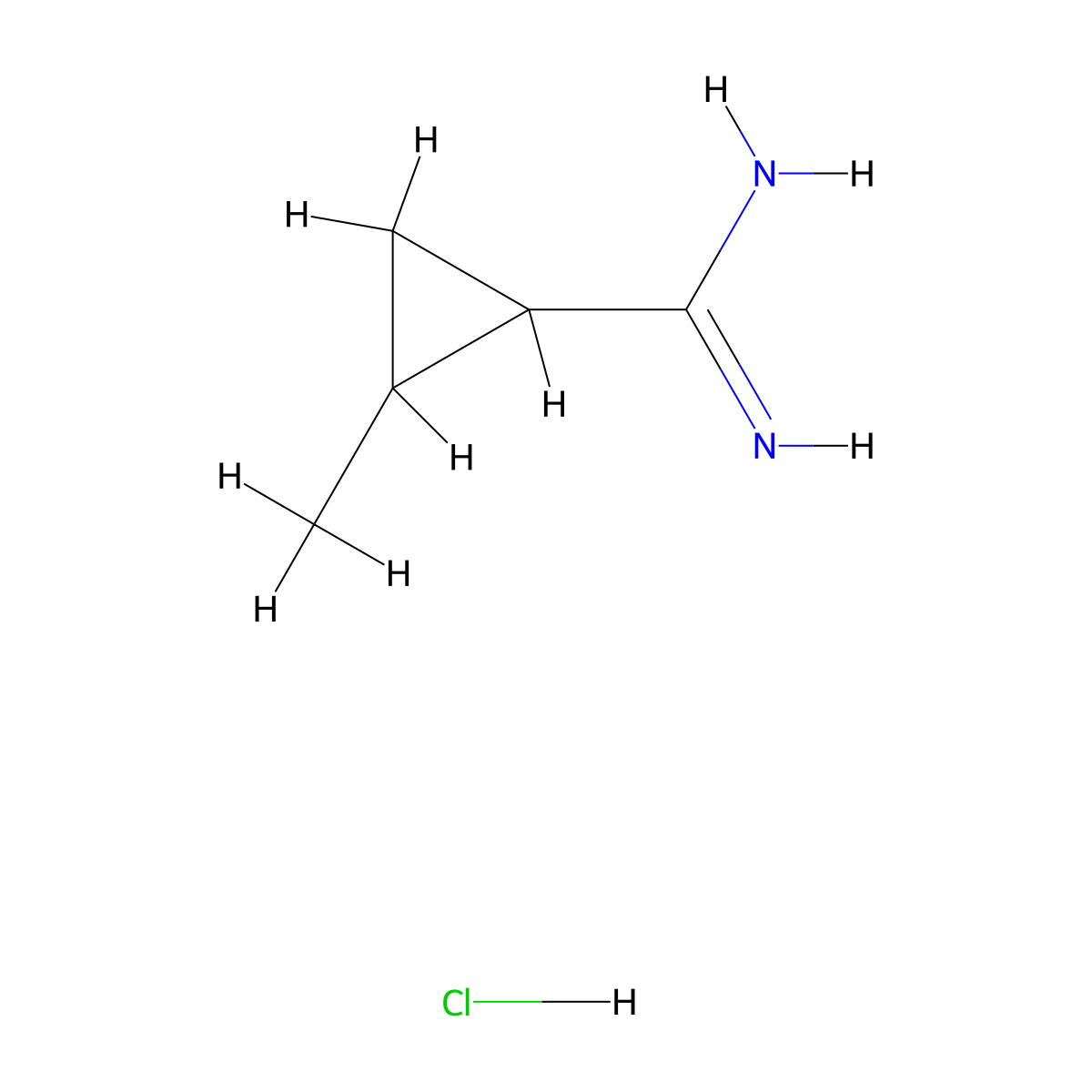 2-Methylcyclopropane-1-carboximidamide hydrochloride molecular structure, CAS 617715-95-4