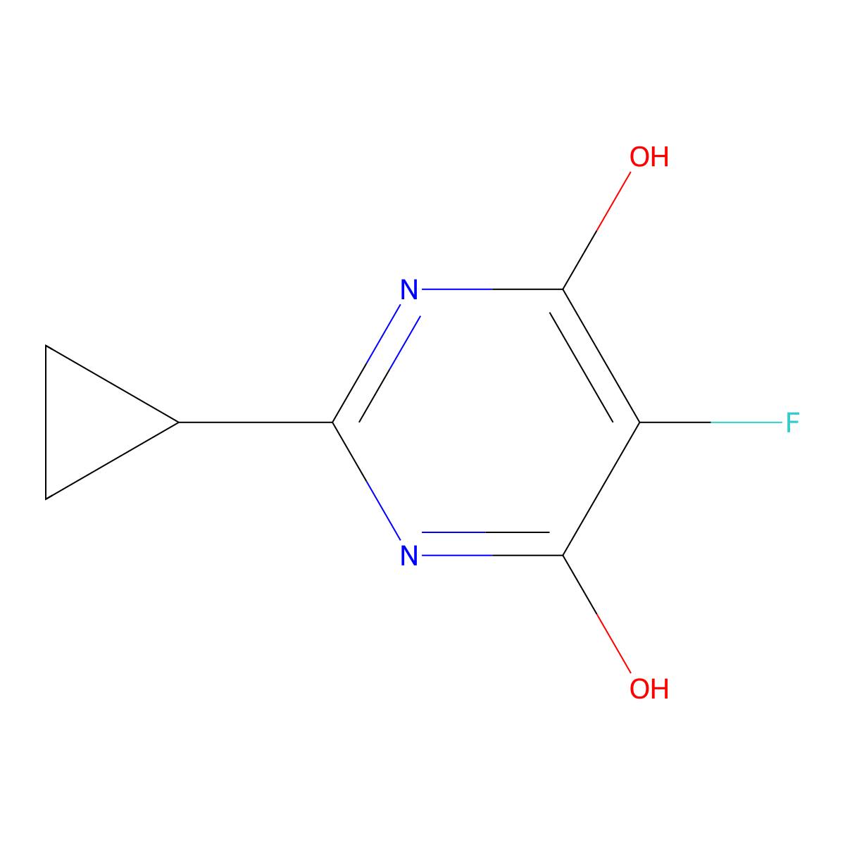2-Cyclopropyl-5-fluoropyrimidine-4,6-diol molecular structure, CAS 617715-97-6