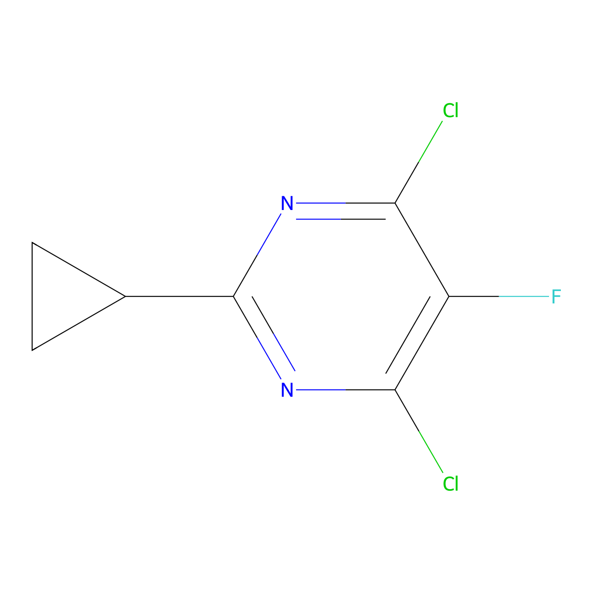 4,6-Dichloro-2-cyclopropyl-5-fluoropyrimidine molecular structure, CAS 617716-22-0