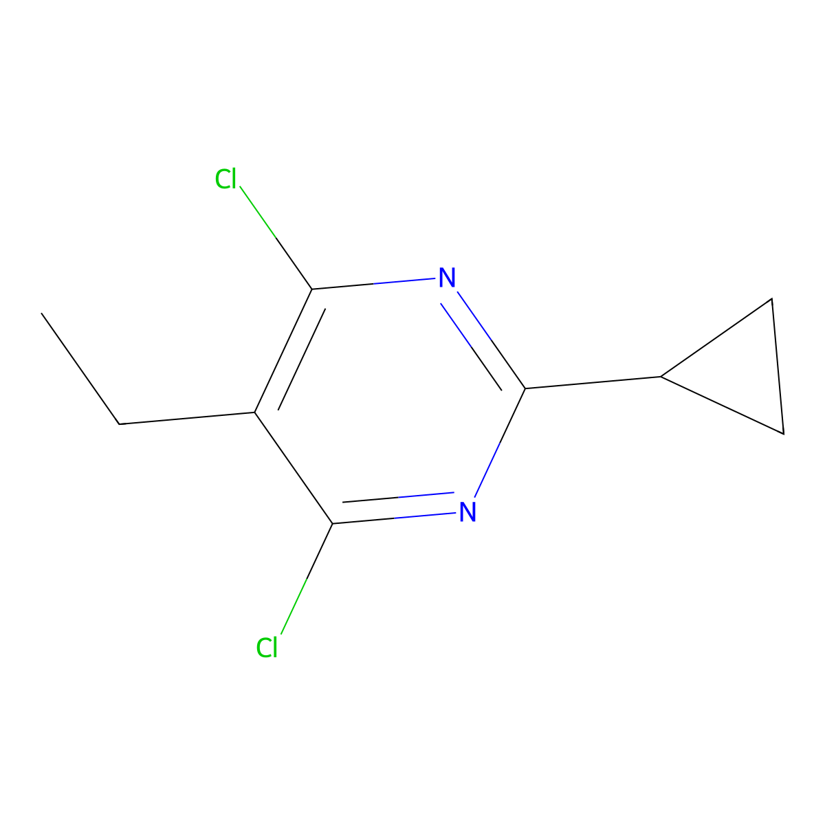 4,6-Dichloro-2-cyclopropyl-5-ethylpyrimidine molecular structure, CAS 617716-32-2