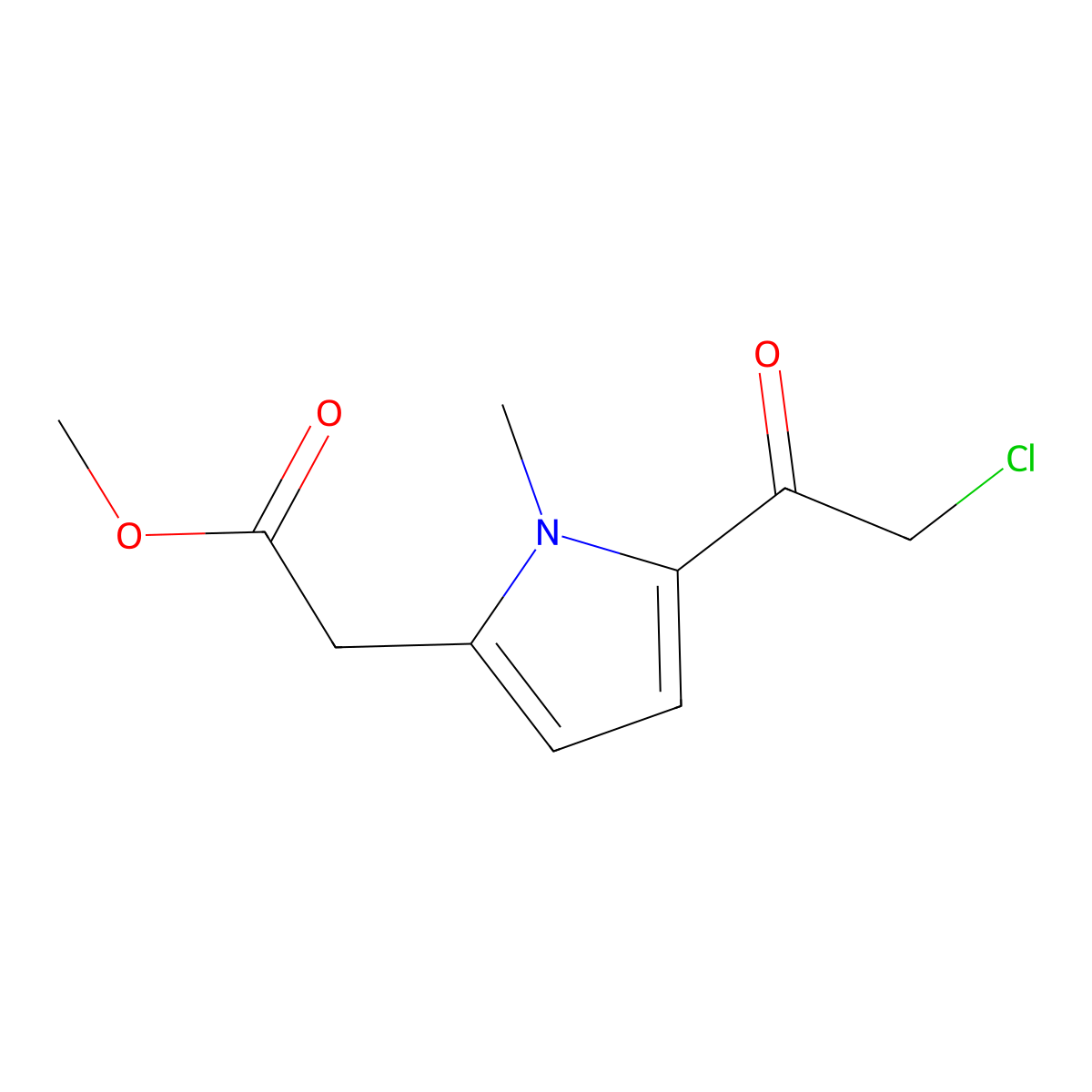 Methyl [5-(Chloroacetyl)-1-methyl-1H-pyrrol-2-yl]acetate molecular structure, CAS 617721-31-0