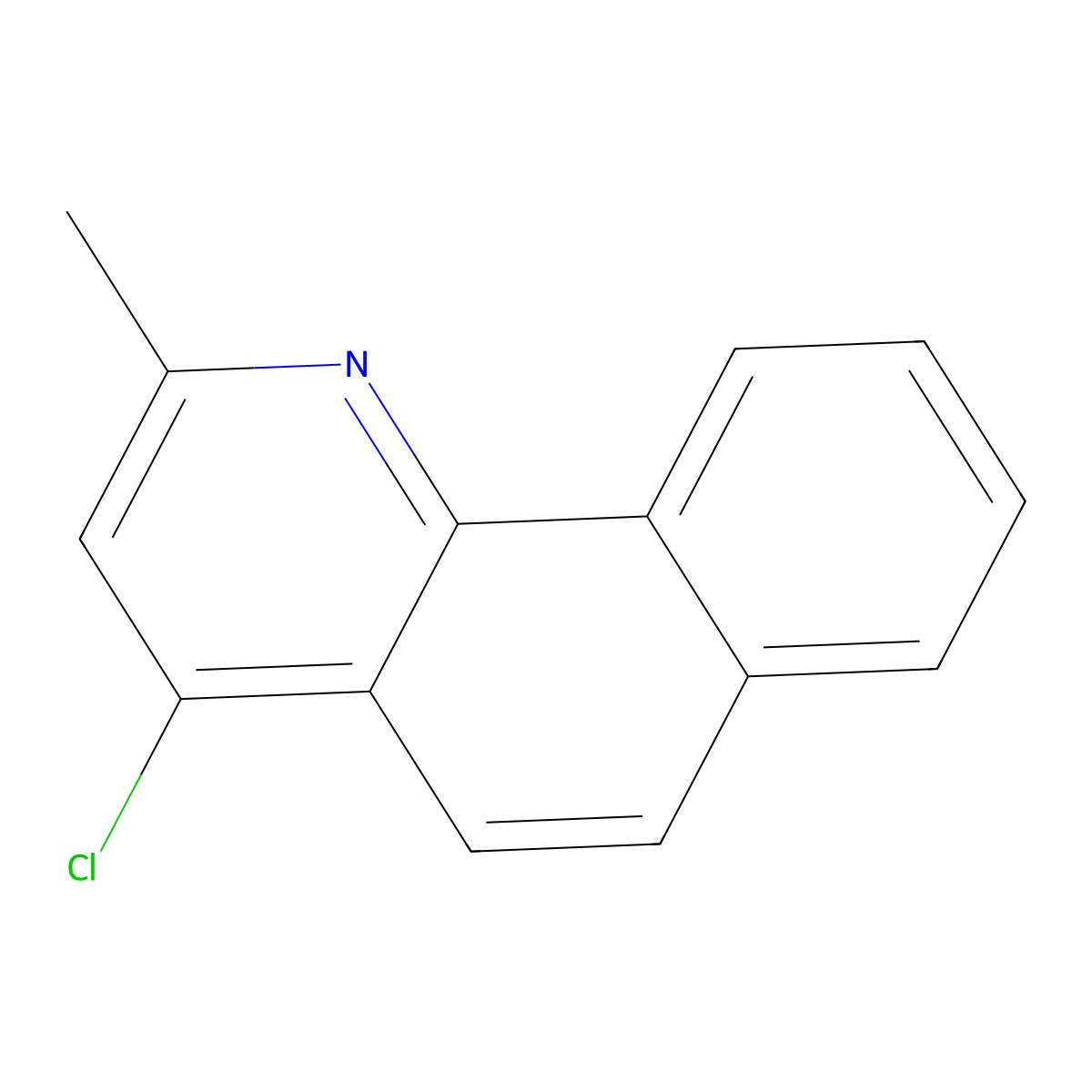 4-Chloro-2-methylbenzo[h]quinoline molecular structure, CAS 61773-04-4