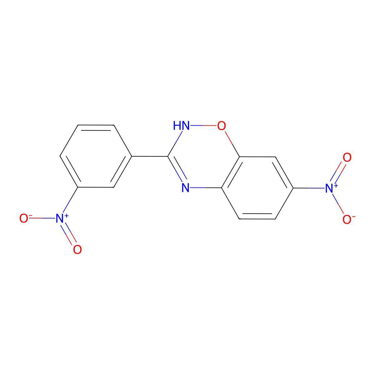 2H-1,2,4-Benzoxadiazine, 7-nitro-3-(3-nitrophenyl)- molecular structure, CAS 61773-29-3