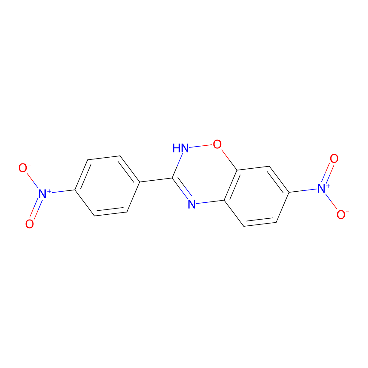 2H-1,2,4-Benzoxadiazine, 7-nitro-3-(4-nitrophenyl)- molecular structure, CAS 61773-30-6