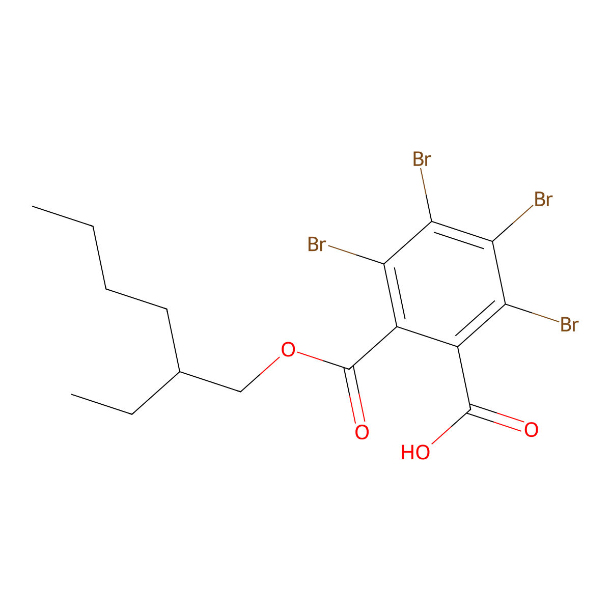 2-Ethylhexyl tetrabromophthalate molecular structure, CAS 61776-60-1