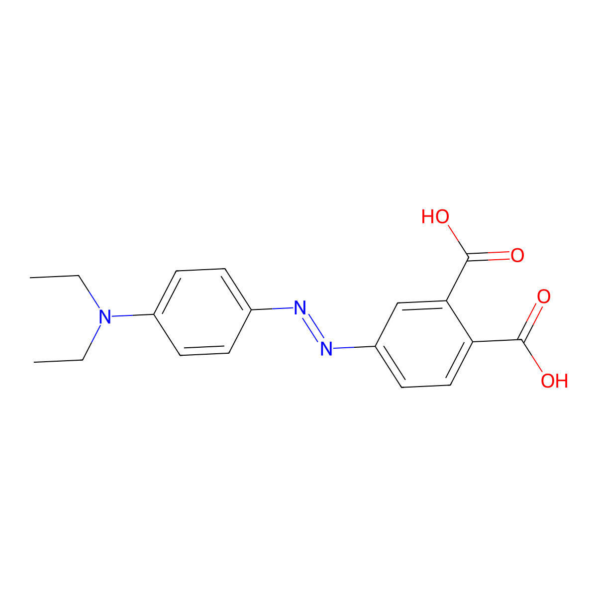 N,N-diethyl-4(3,4-dicarboxyphenylazo)aniline molecular structure, CAS 61776-90-7