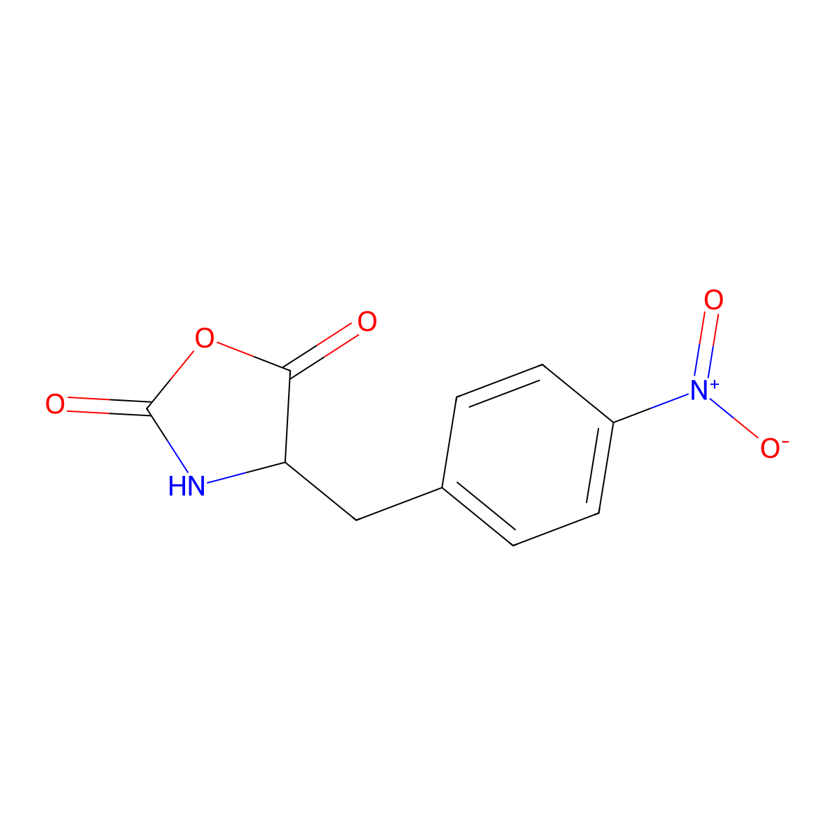 4-(4-Nitrobenzyl)oxazolidine-2,5-dione molecular structure, CAS 61777-05-7