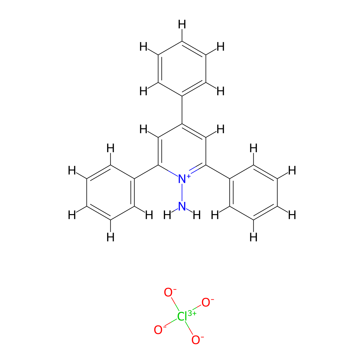Pyridinium, 1-amino-2,4,6-triphenyl-, perchlorate molecular structure, CAS 61777-42-2
