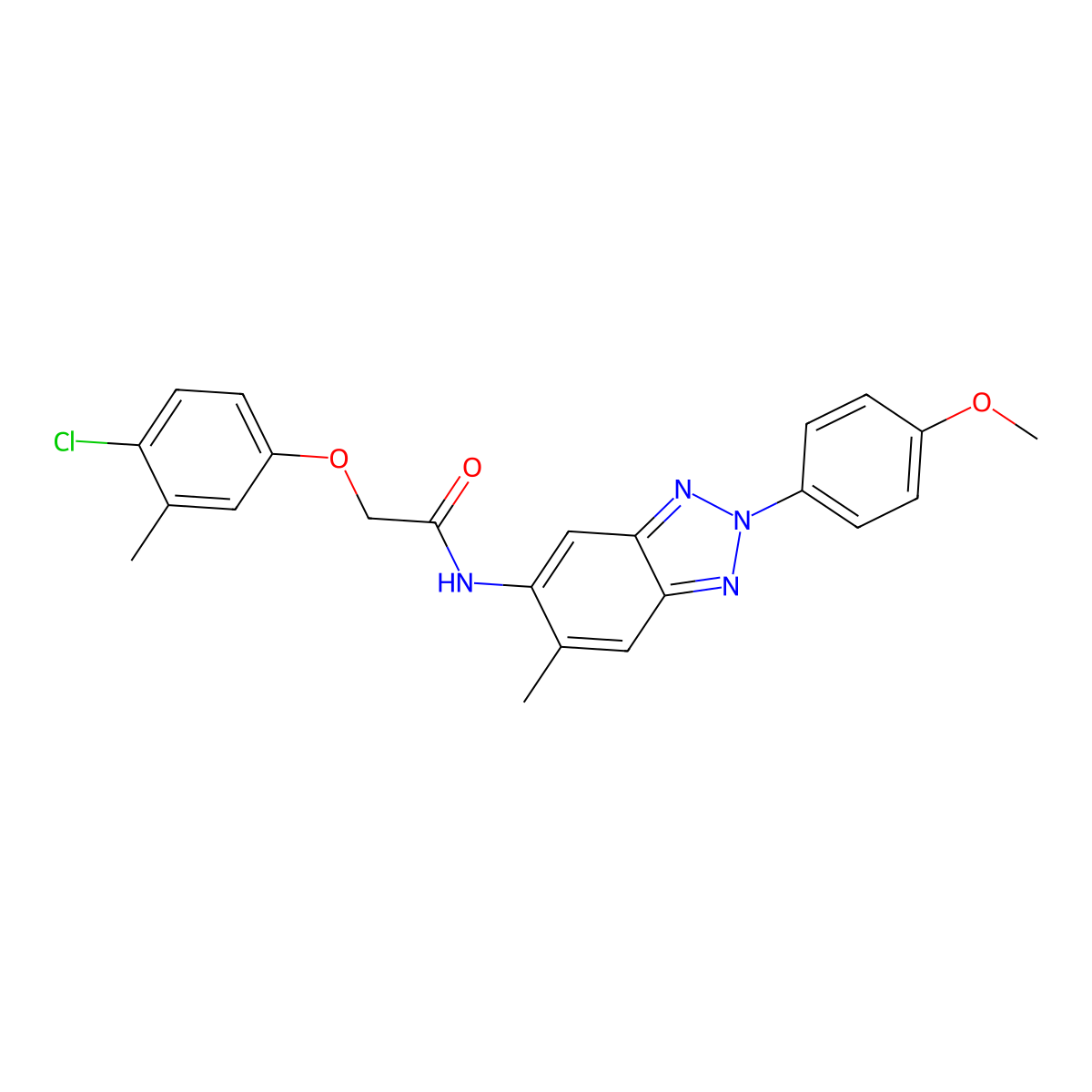 2-(4-chloro-3-methylphenoxy)-N-[2-(4-methoxyphenyl)-6-methylbenzotriazol-5-yl]acetamide molecular structure, CAS 6178-02-5