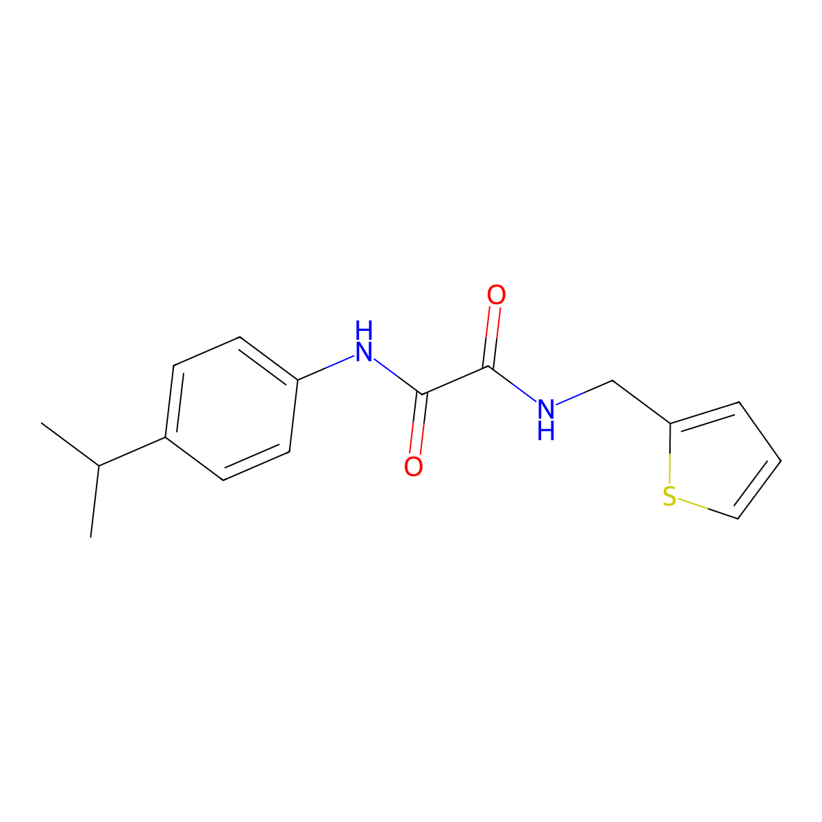 N'-(4-propan-2-ylphenyl)-N-(thiophen-2-ylmethyl)oxamide molecular structure, CAS 6178-05-8