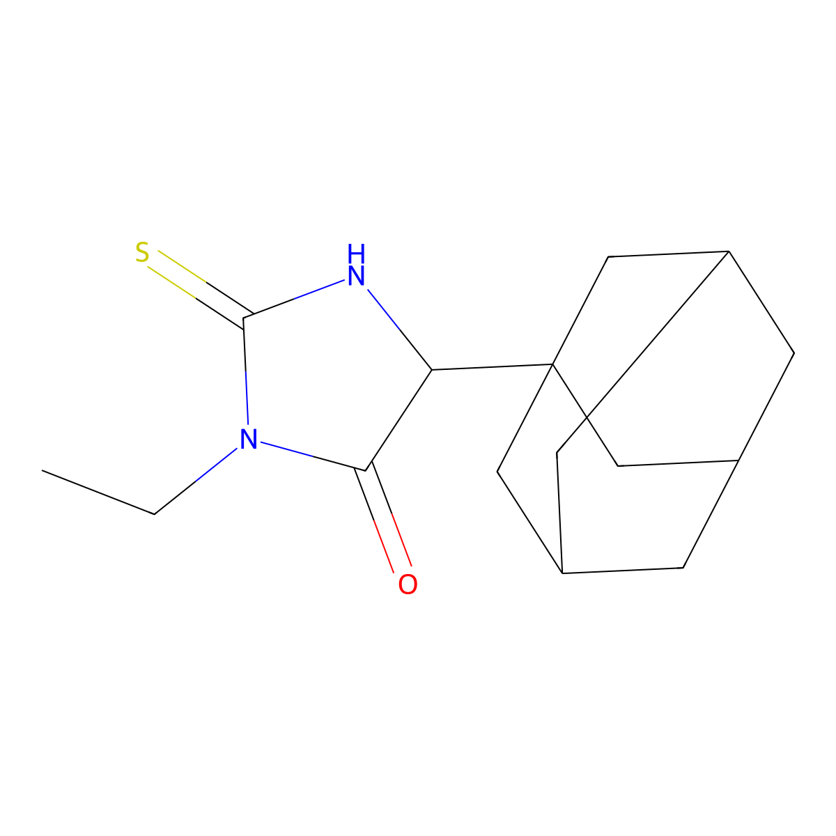 5-(1-Adamantyl)-3-ethyl-2-sulfanylideneimidazolidin-4-one molecular structure, CAS 6178-30-9