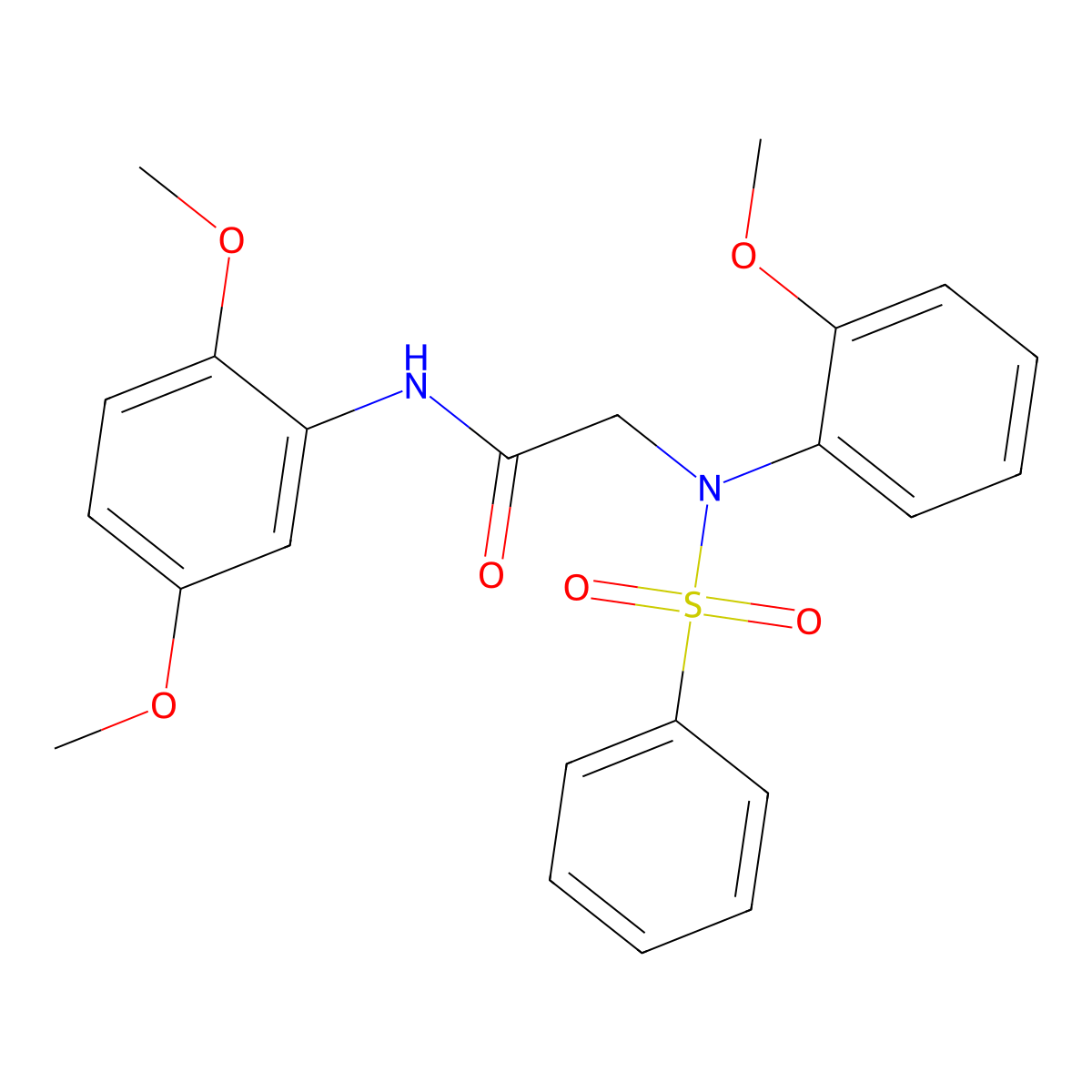 2-[N-(benzenesulfonyl)-2-methoxyanilino]-N-(2,5-dimethoxyphenyl)acetamide molecular structure, CAS 6178-50-3