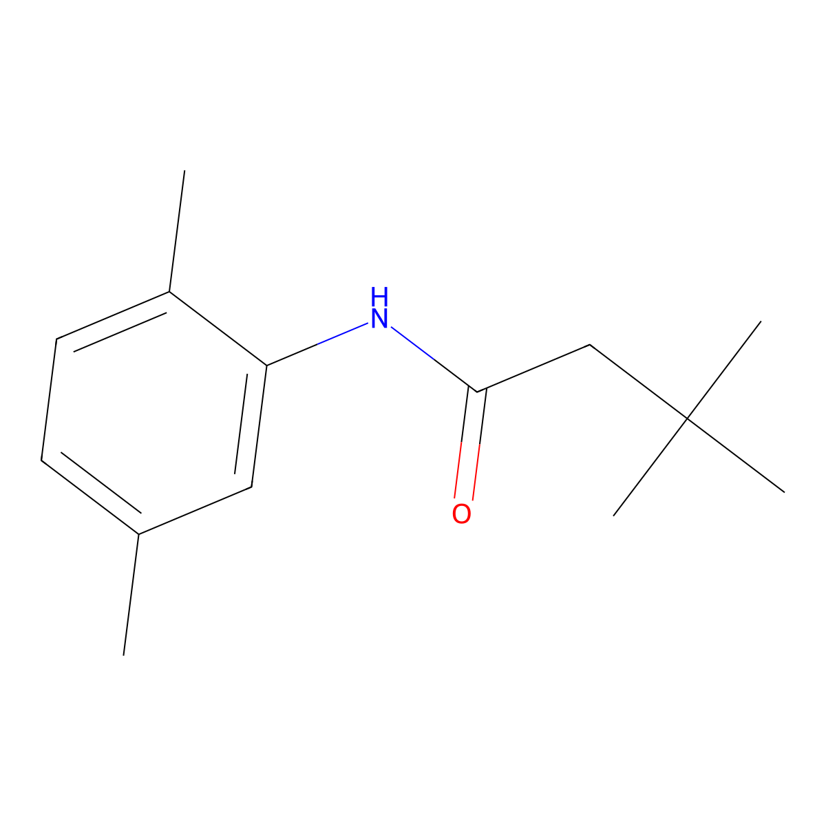 N-(2,5-dimethylphenyl)-3,3-dimethylbutanamide molecular structure, CAS 6178-59-2