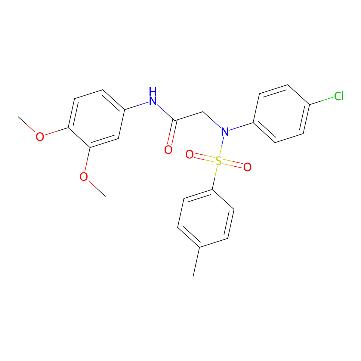 2-{4-chloro[(4-methylphenyl)sulfonyl]anilino}-N-(3,4-dimethoxyphenyl)acetamide molecular structure, CAS 6178-77-4