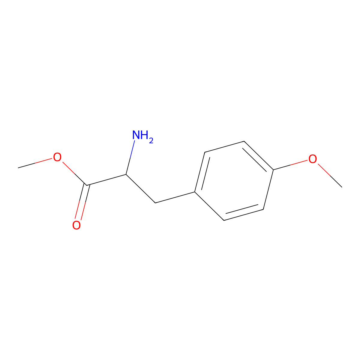 Methyl 2-amino-3-(4-methoxyphenyl)propanoate molecular structure, CAS 61780-18-5