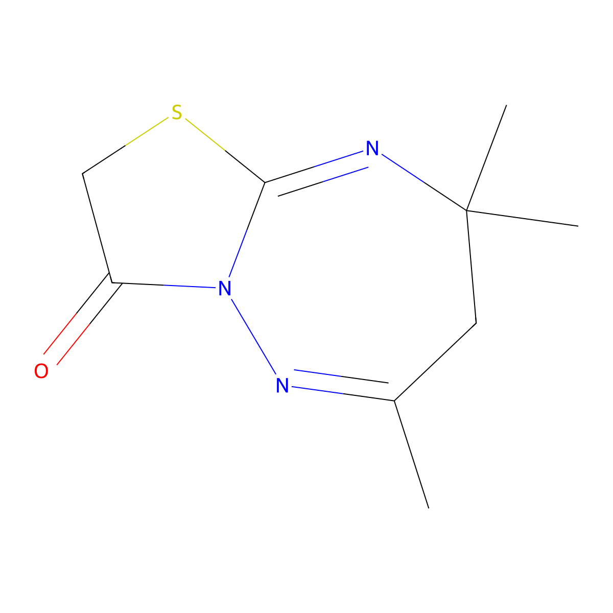 6,8,8-Trimethyl-7,8-dihydro[1,3]thiazolo[3,2-b][1,2,4]triazepin-3(2H)-one molecular structure, CAS 61781-24-6