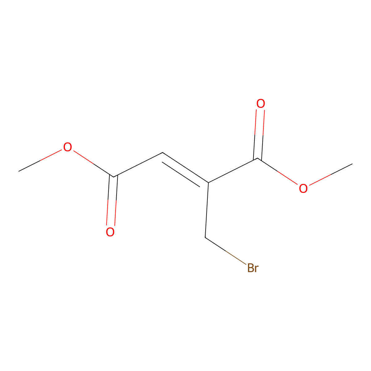 Dimethyl 2-(bromomethyl)but-2-enedioate molecular structure, CAS 61784-44-9
