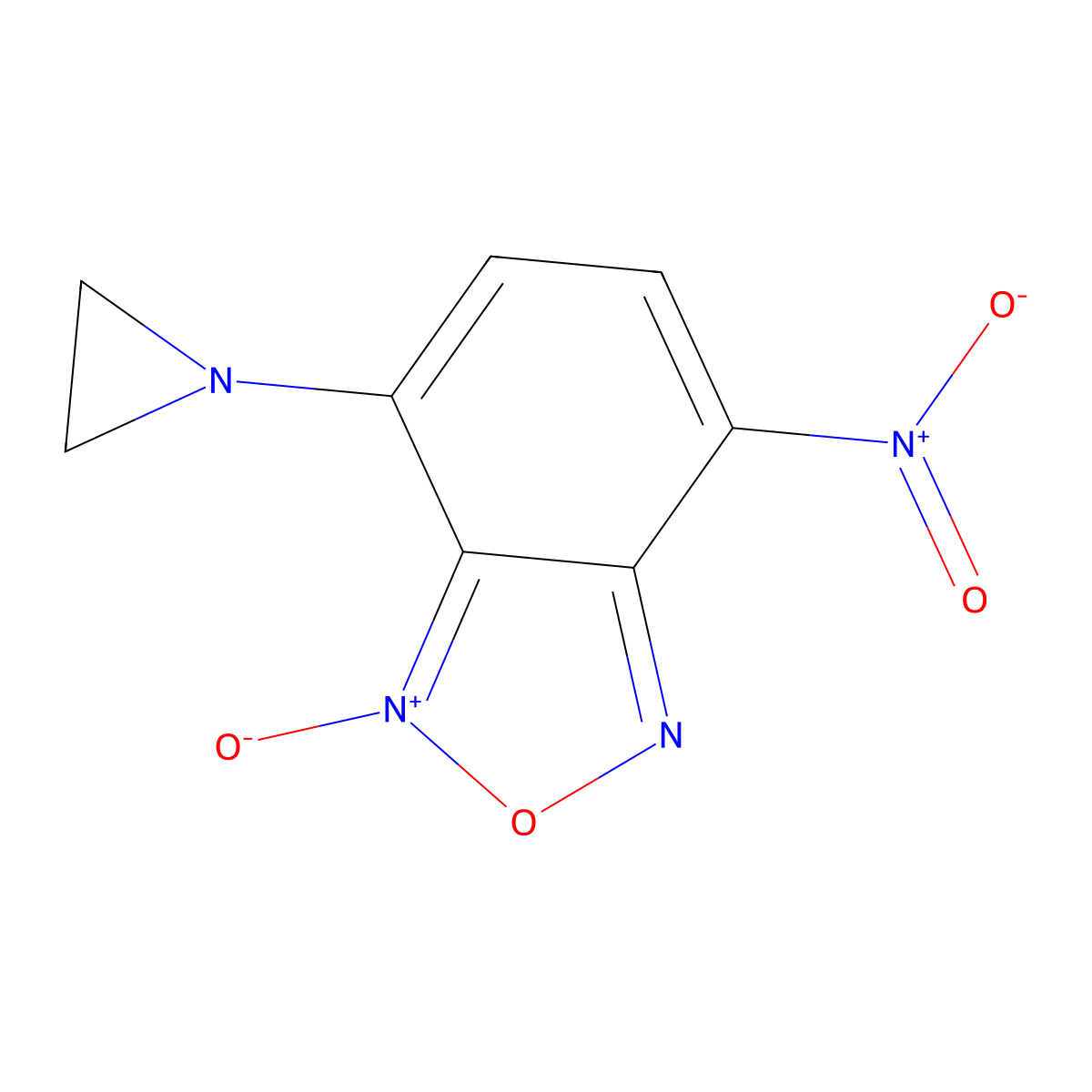 Benzofurazan, 4-(1-aziridinyl)-7-nitro-, 3-oxide molecular structure, CAS 61785-57-7