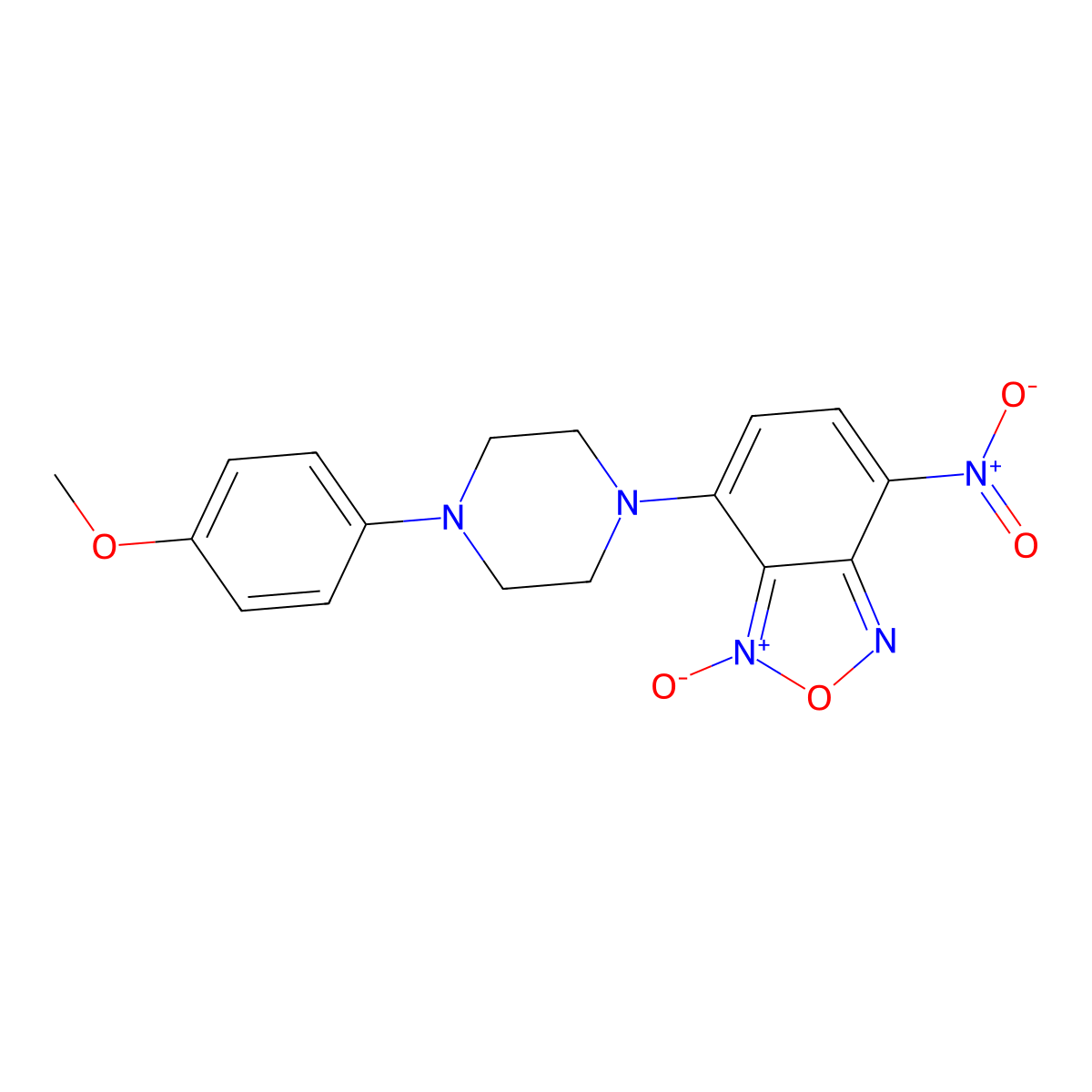 Benzofurazan, 4-(4-(4-methoxyphenyl)-1-piperazinyl)-7-nitro-, 3-oxide molecular structure, CAS 61785-71-5