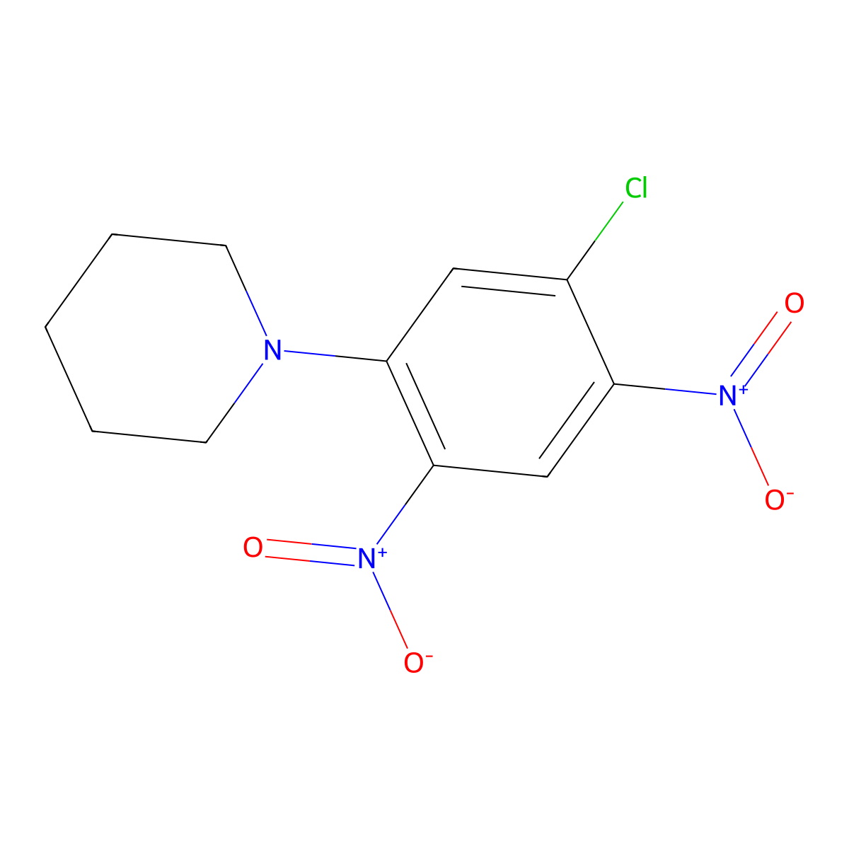 Piperidine, 1-(5-chloro-2,4-dinitrophenyl)- molecular structure, CAS 61785-79-3