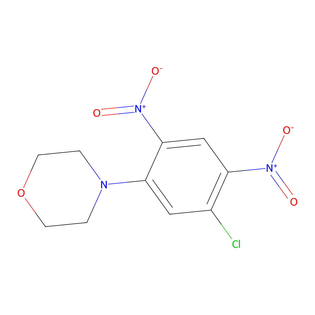 Morpholine, 4-(5-chloro-2,4-dinitrophenyl)- molecular structure, CAS 61785-80-6