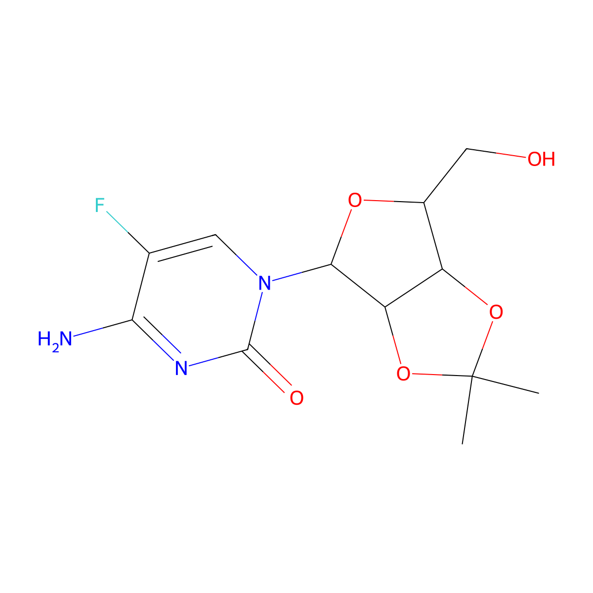 5-Fluoro-2',3'-O-isopropylidenecytidine molecular structure, CAS 61787-04-0