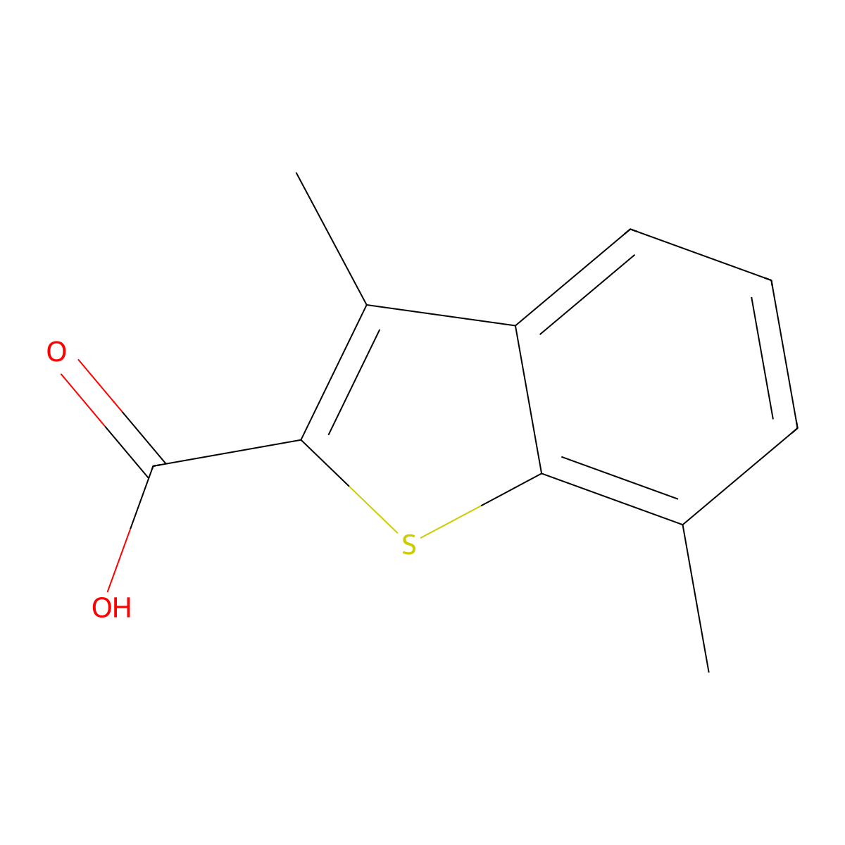 3,7-Dimethylbenzo[b]thiophene-2-carboxylic acid molecular structure, CAS 6179-21-1