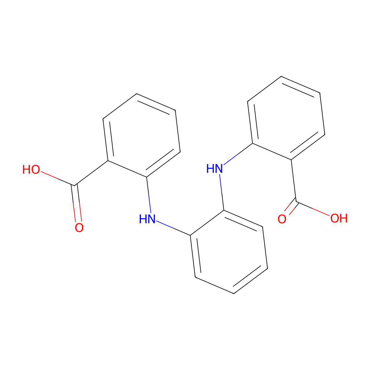 2-[2-(2-Carboxyanilino)anilino]benzoic acid molecular structure, CAS 6179-91-5